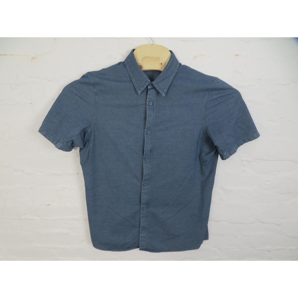 Lululemon Airing Easy Shirt Mens Large Blue Chambray Button Up Lightweight